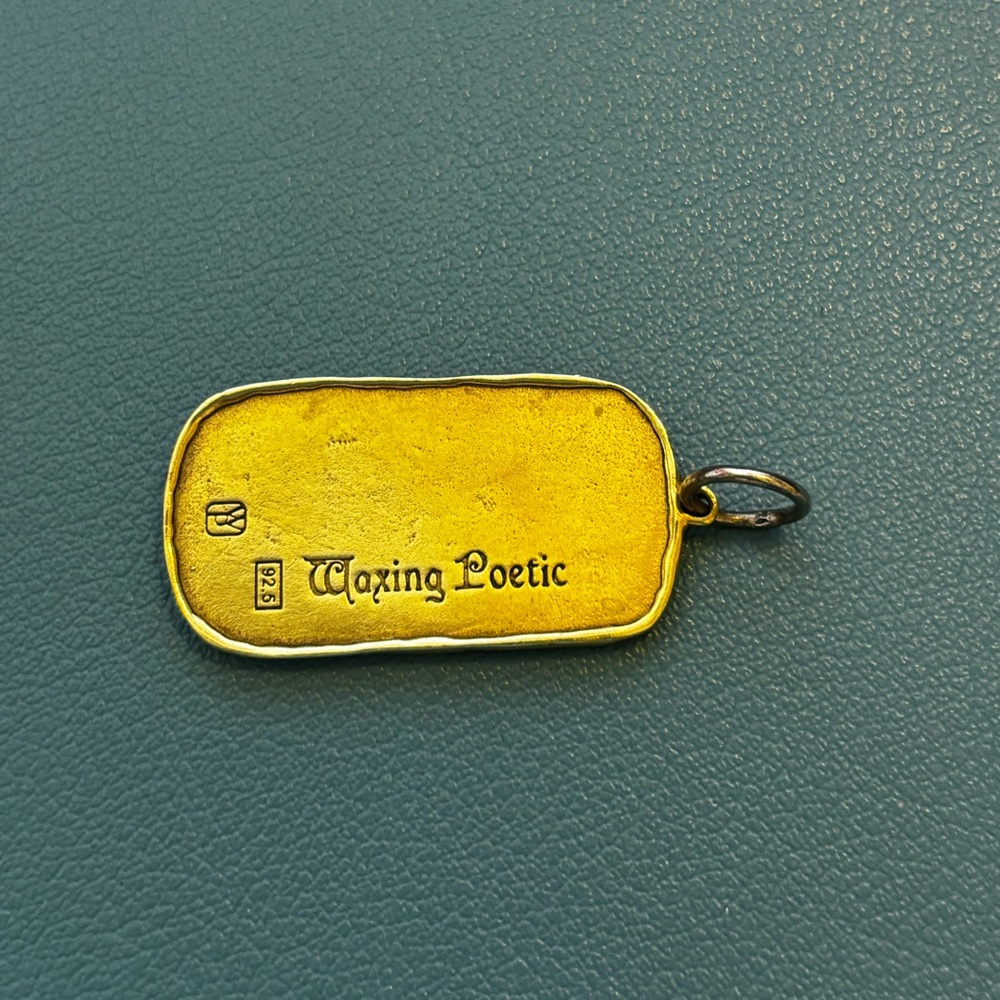 Waxing Poetic Rectangular Gold Charm - Picture 5 of 8